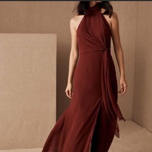 Jenny Yoo Hibiscus halter neck dress